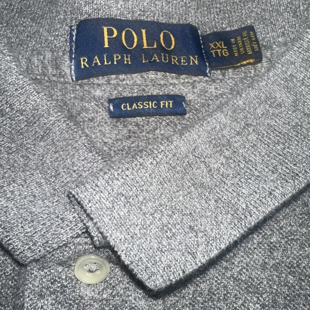 Polo Ralph Lauren Polo Shirt Gray/Blue Custom Fit Short Sleeve XXL/TTG Lot Of 2
